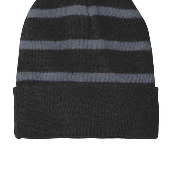 Girls Soccer Stripped Beanie Thumbnail